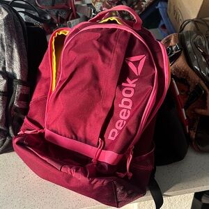 Reebok Burgundy and Pink Backpack